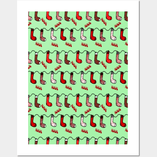 Xmas socks pattern Posters and Art